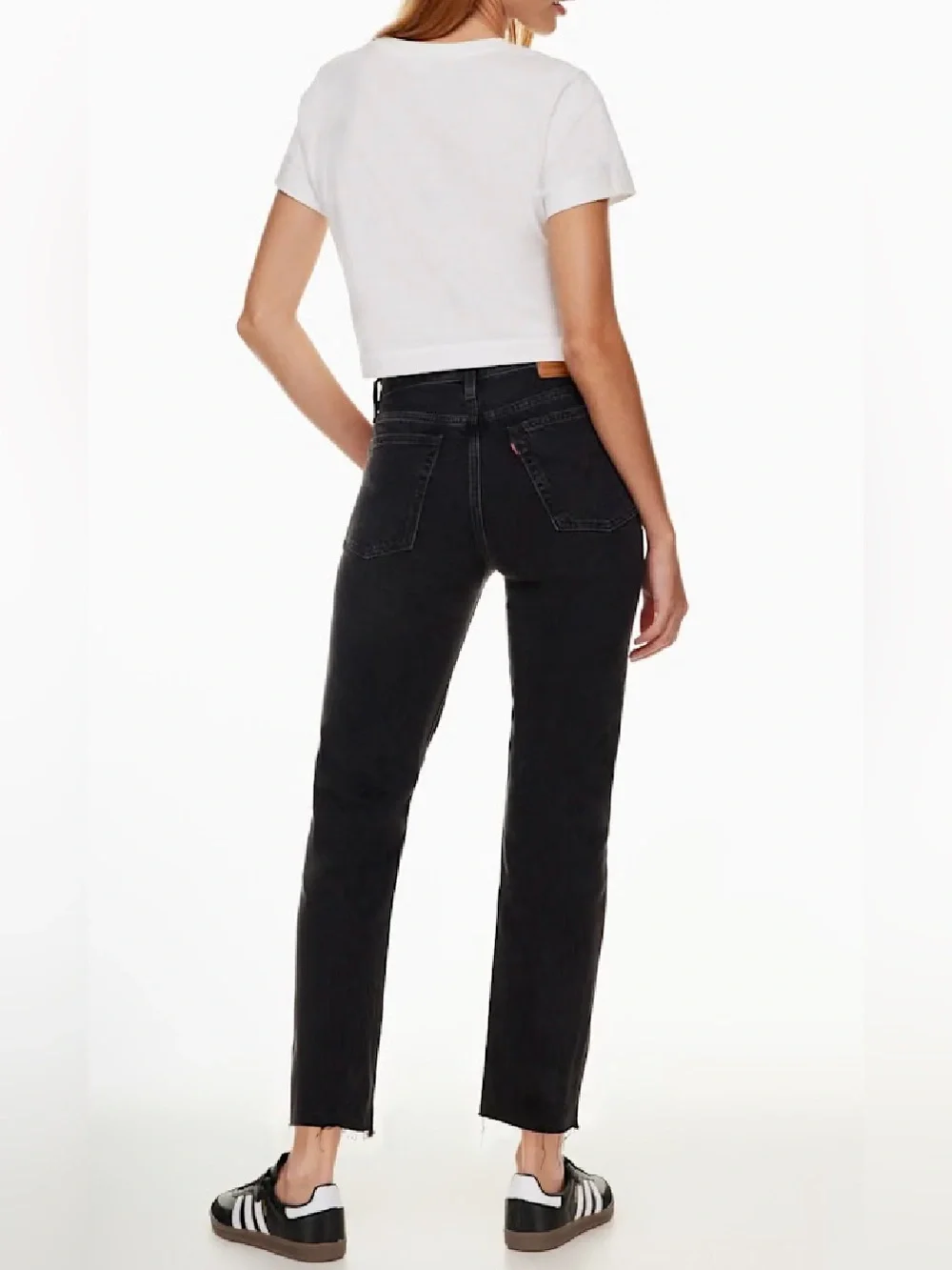 Levi's Black Black Wedgie Straight Leg Jeans with Knee Rip - Size 29/8